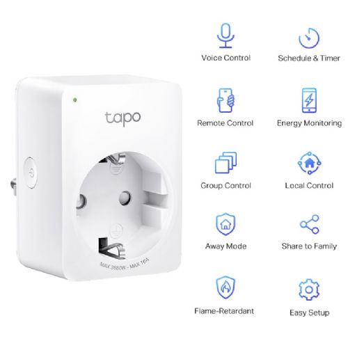 Pametna vtičnica TP-Link Tapo P110 Mini Smart Wi-Fi, bela