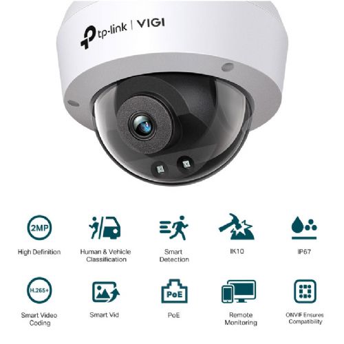 Zunanja nadzorna kamera TP-Link VIGI C220I, 2,8 mm, IR, dnevno-nočna, 2 MP, LAN, PoE, FHD