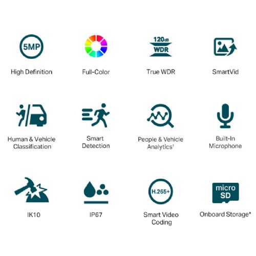 TP-LINK Vigi C250 5MP (2.8mm) IR FullHD IP65 360° bela zunanja nadzorna kamera