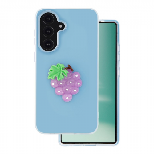 Onasi Tutti Frutti 2in1 phone case for Samsung Galaxy A36 blue, double-layer protection, frosted effect, improved grip, 3D fruit motif