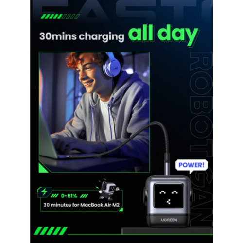 Ugreen Nexode Robot GaN 65W Charger - Gray