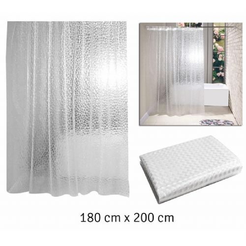 Universal 3D PEVA shower curtain for bathtubs and showers 180x200cm