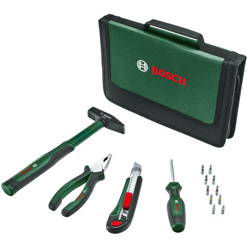 Bosch Easy Starter universal tool set, 14 pieces (green/black, in textile case with zipper)