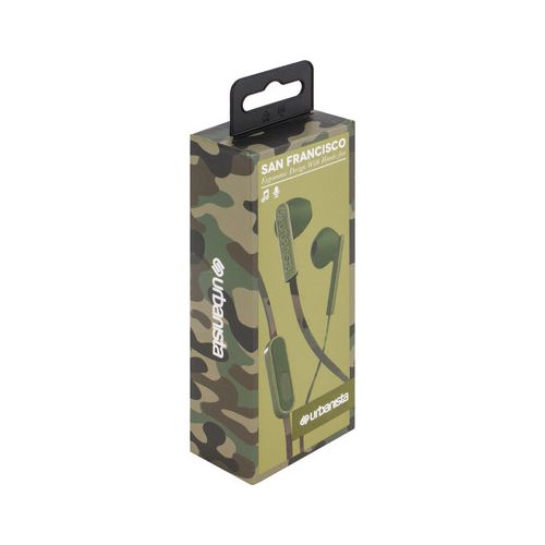URBANISTA SAN FRANCISCO wired headphones with microphone, Green Camo (military green)