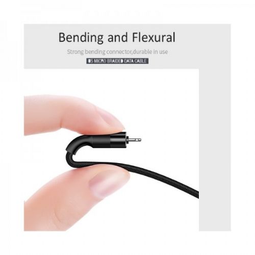 USAMS data cable SJ220 Lightning 2A length 1.2 m - braided nylon black
