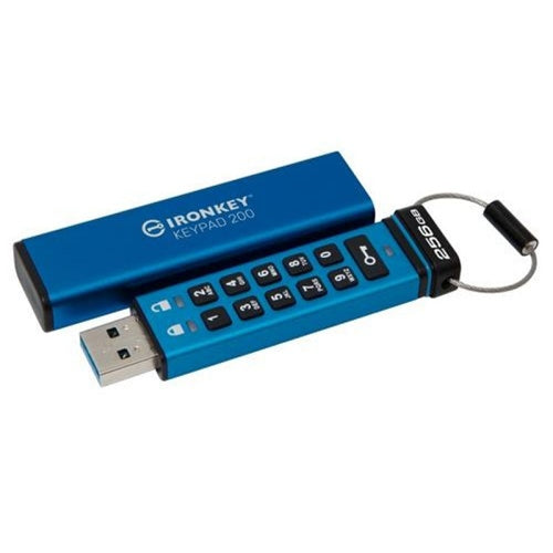 USB Kingston IronKey Keypad 200 256 GB,USB-A 3.2, modra
