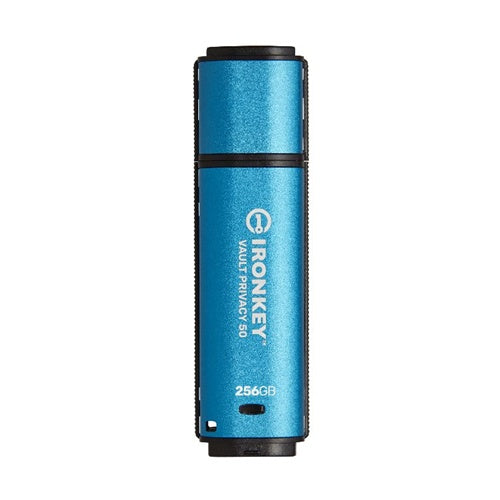 USB Kingston IronKey Vault Privacy 50 256 GB, USB-A 3.2, modra/črna