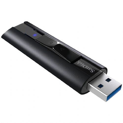 USB 512GB SanDisk Extreme PRO črn, USB-A 3.2 Gen 1, do 420 MB/s, zaščita z geslom, aluminijasto ohišje