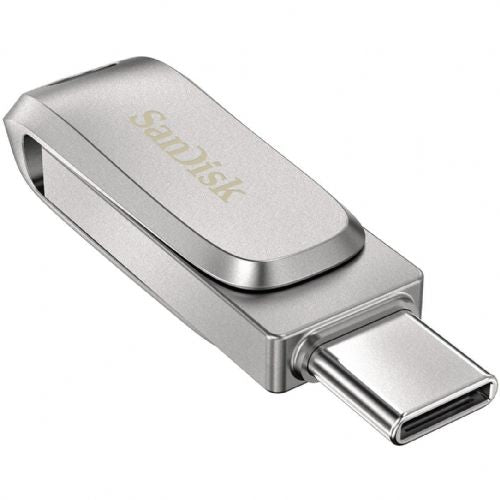 USB SanDisk Ultra Dual Drive Luxe 512 GB, USB-A 3.2 Gen 1, USB-C 3.2 Gen 1, srebrna