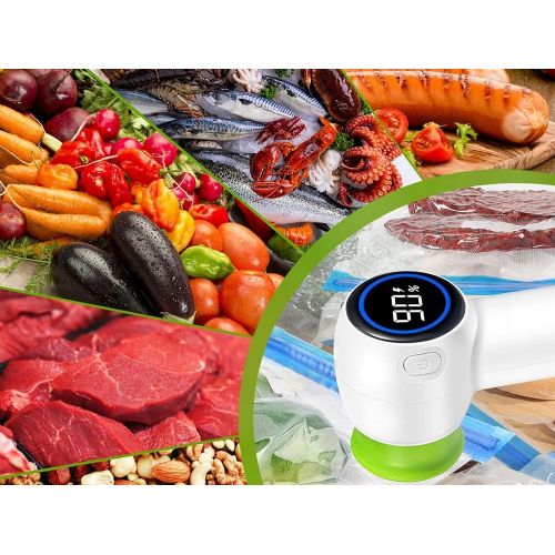 Verk Group battery-powered vacuum pump for food and jars, LCD display, 1200 mAh, 5 W, white