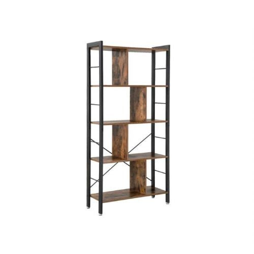 VASAGLE 4-Tier Universal Bookshelf, Rustic Brown