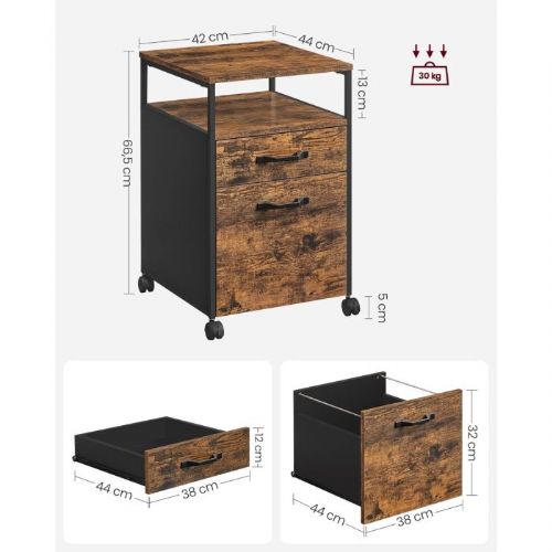 VASAGLE mobile chest of drawers with an industrial look