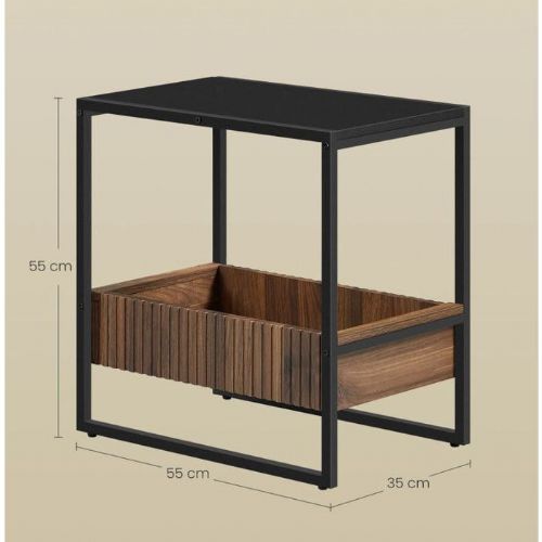 VASAGLE side table, rustic brown