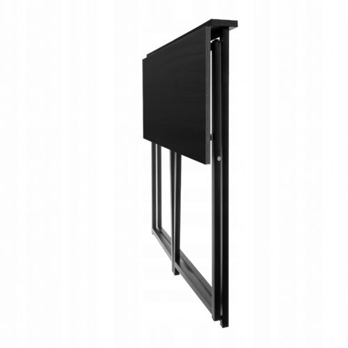 Ruhhy multifunctional folding wooden table, 80 × 75 × 40 cm, MDF, metal frame, black