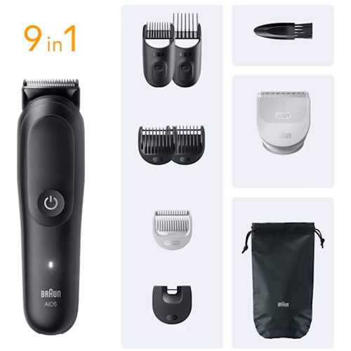 Večnamenski komplet za oblikovanje Braun Series 5 All-In-One Style Kit AIO5540 (črn, 9-v-1)