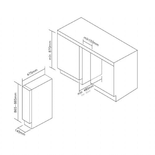 Vgradna vinska vitrina Candy CCVB 15/1, 7 steklenic (34901202)