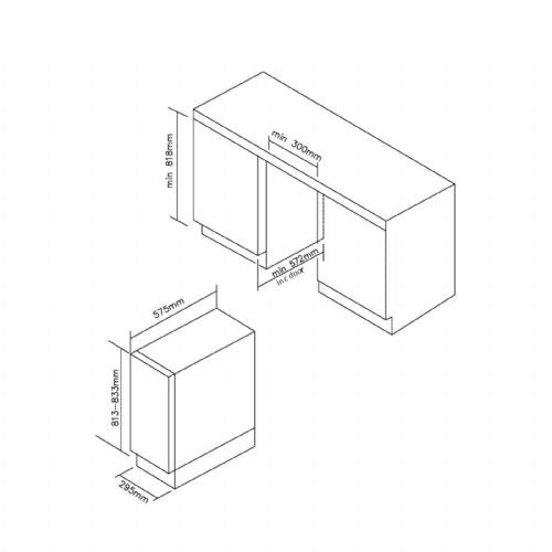 Vgradna vinska vitrina Candy CCVB 30/1, za 19 steklenic, 29,5 x 81,3 x 56,2 cm