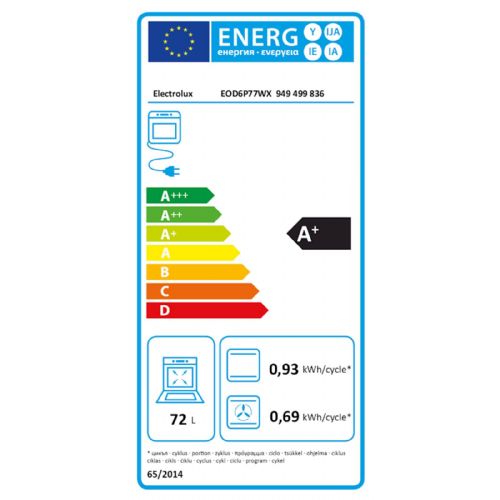 Vgradna pečica Electrolux EOD6P77WX, piroliza, Wi-Fi, 72 l, črna