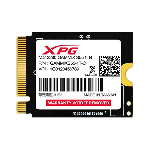Vgradni SSD Adata XPG GAMMIX S55 1 TB (črn, PCIe 4.0 x4, NVMe 1.4, M.2 2230)