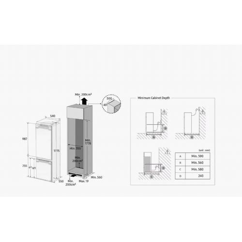 Vgradni hladilnik Samsung BRB80F26DEF0EO, No Frost, E, WiFi BRB80F26DEF0EO