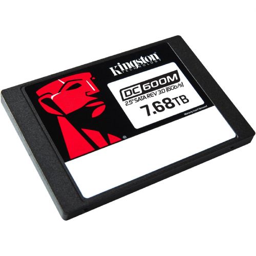 Vgradni SSD disk Kingston DC600M 7680 GB, 2,5", Sata 6 GB/s,branje 560 MB/s, pisanje 530 MB/s, črna