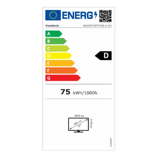 Interaktivni monitor VIEWSONIC ViewBoard IFP7535-1-1C 190,50cm (75") UHD TFT Android EDLA zvočniki na dotik
