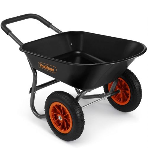 VonHaus Two-Wheel Wheelbarrow 78L