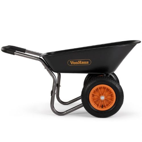 VonHaus Two-Wheel Wheelbarrow 78L