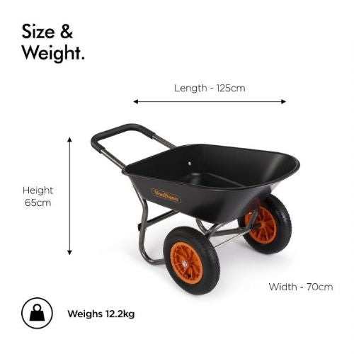 VonHaus Two-Wheel Wheelbarrow 78L