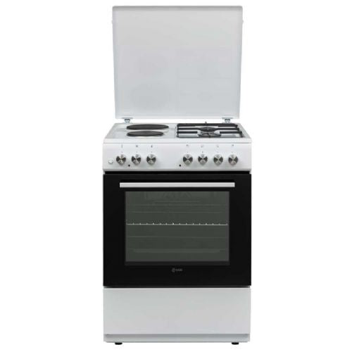 Kombinirani štedilnik VOX GHT 6220 W, 2 električni + 2 plinski plošči, ventilacijska pečica (65 l), bel