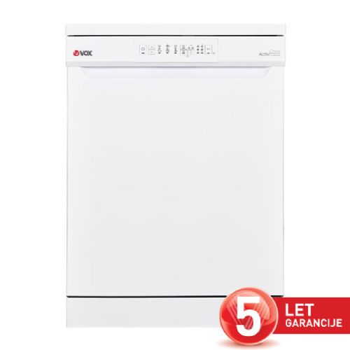 Prostostoječi pomivalni stroj Vox LC 13A15Y3D, razred D, 13 pogrinjkov, 6 programov, AutoDoor, bel