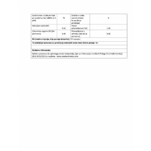 Pralni stroj VOX WM 1060-SYTD, razred D, 6 kg, 1000 obr./min, 15 programov, 59,7 x 84,5 x 49,7 cm, bela