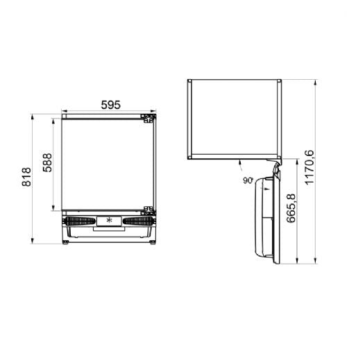 Vgradni hladilnik VOX IKS 1601 E E, H: 98 l, Z: 17 l, V: 81,8 cm