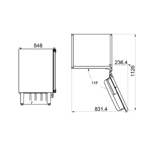 Vgradni hladilnik VOX IKS 1601 E E, H: 98 l, Z: 17 l, V: 81,8 cm