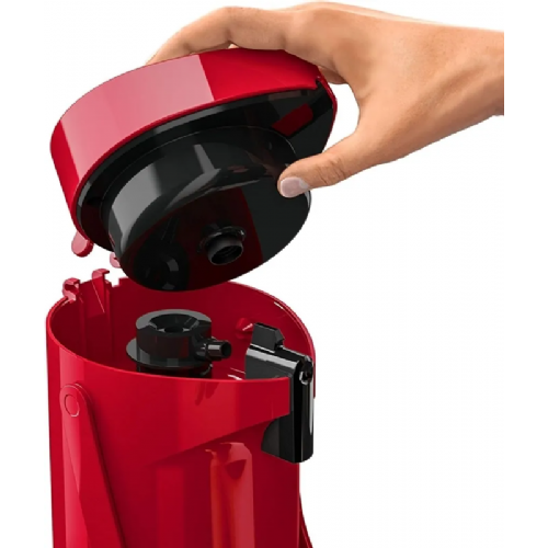 Emsa PONZA jug with pump 1.9 liters (red, Comfort Press)
