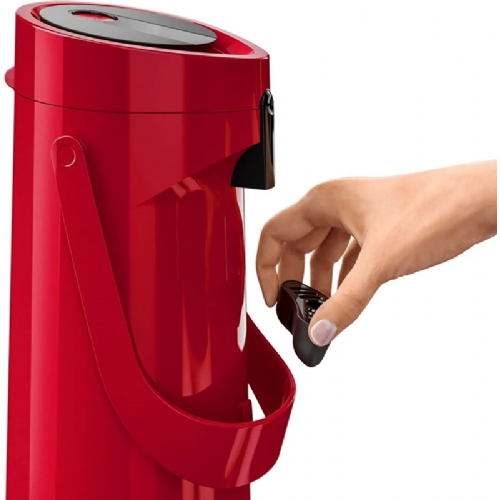 Emsa PONZA jug with pump 1.9 liters (red, Comfort Press)