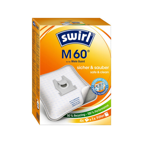 Bags for the Melitta M 60 EcoPor vacuum cleaner (4 bags + 1 filter, Miele Guard)