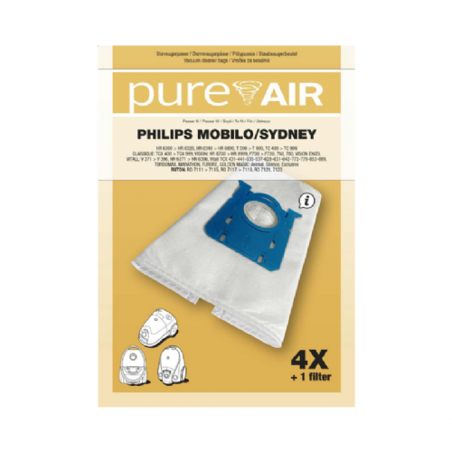 Vacuum cleaner bags Pure Air PHILIPS MOBILO/SYDNEY - 4 bags + filter