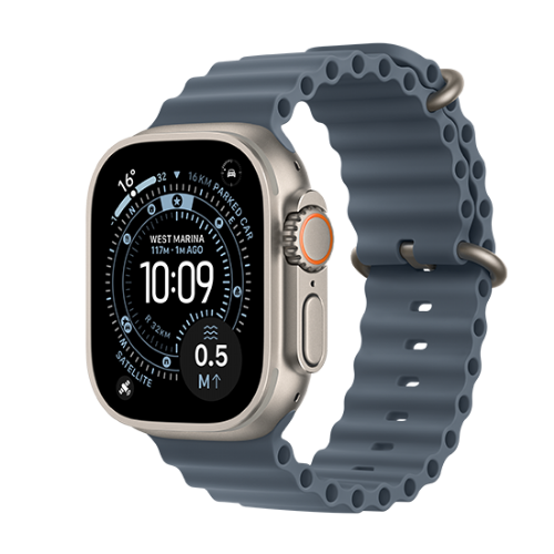 Pametna ura Apple Watch Ultra 3 (2025) 5G 49mm Natural Titanium Case with Ocean Band - Anchor Blue