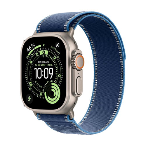 Pametna ura Apple Watch Ultra 3 (2025) 5G 49mm Natural Titanium Case with Trail Loop S/M - Blue/Bright Blue