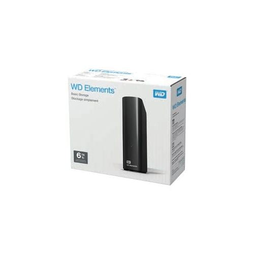 WD Elements 6 TB zunanji trdi disk (HDD), USB 3.0, 3,5-palčni, RTL, skladen z RoHS, črne barve.