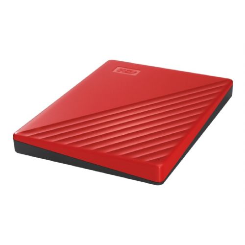 WD My Passport 2TB prenosni zunanji trdi disk (HDD), združljiv z USB 3.0 in USB 2.0, barva Red, maloprodajna embalaža