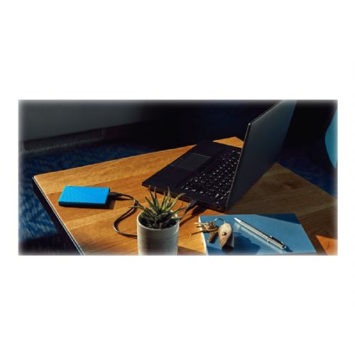 WD My Passport 4TB prenosni trdi disk, združljiv z USB 3.0 in USB 2.0, Blue, maloprodajna različica