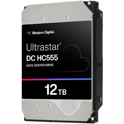 Vgradni HDD-disk Western Digital Ultrastar DC HC555, 8,89 cm (3,5"), debelina 26,1 mm, 12 TB, 512 GB, 7200 RPM, SAS, ULTRA 512E SE P3 DC