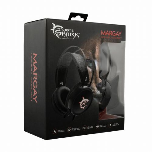 White Shark GH-1947 Margay headphones with microphone, black