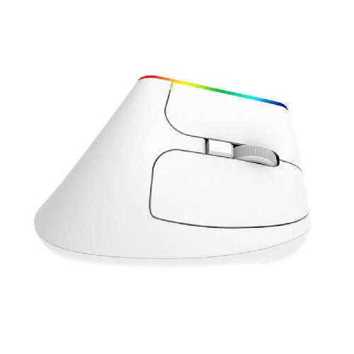 Brezžična navpična miška Delux M618C 2.4G 1600DPI RGB (bela)