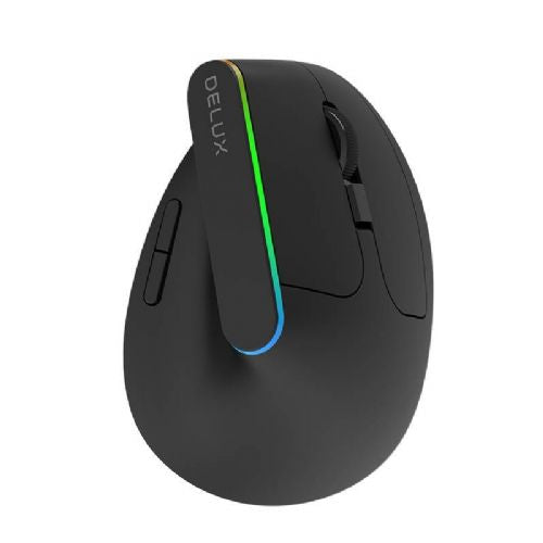 Brezžična navpična miška Delux M618DB BT4.0 + 2,4 Ghz 4000 DPI RGB