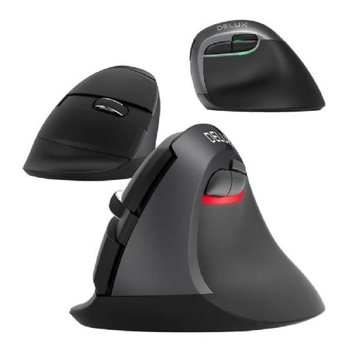 Brezžična navpična miška Delux M618Mini DB BT+2.4G 2400DPI (črna)