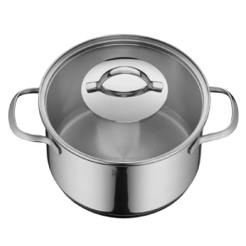 WMF Provence Plus cookware set 3201113676, 5-piece, Cromargan 18/10 stainless steel, TransTherm, induction, glass lids