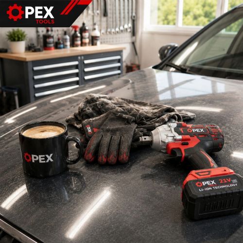 Cordless tool set 2in1 OPEX TOOLS OPX28005, 21 V, 50 Nm, 350 Nm, 2x 3 Ah, case, red black